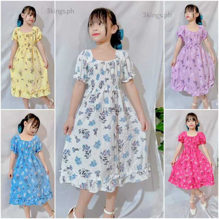 3kings.ph Floral Puff Dress For Kids Girl Teens Avail Sizes 2-12y/o ...