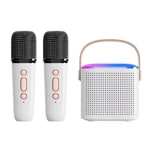 Speaker Mini Bluetooth 2 mic 1 Karaoke Bluetooth 5.3 Set Mini Full Bass Portable Wireless Microphone