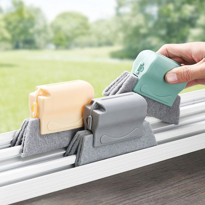 Household door seam windows slits dust cleaning brush detachable door