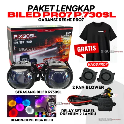 [GRATIS EXTRA KAOS] LAMPU BILED PRO7 P730SL P.730SL P.730 SL P730 SL PAKET HEMAT LENGKAP BILED PRO 7 PRO7 TERBARU 60/70W 3 INCH ORIGINAL