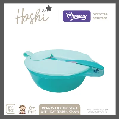 Hoshi Baby x Momeasy Weaning Feeding Bowl with Heat Sensing Spoon and Cover BPA Free 6Mos+