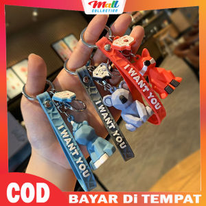 MALL - Gantungan Kunci Tas Motor Mobil Karakter Animal Lucu Keychain Serbaguna GTG02