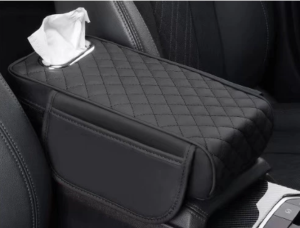 Elbow Extender Pad Cushion Center Console Tissue Box Phone Mount Card Purse Organizer 3 IN 1 PU Car Armrest Storage Box