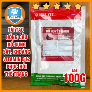 Bổ Huyết NANO gói 100g Tái tạo hồng cầu giúp vật nuôi sinh trưởng và phát triển khỏe mạnh
