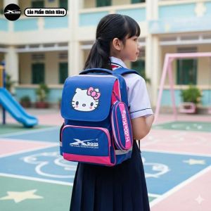Ba Lô Học Sinh Tiểu Học Nữ Xbags Pretty XB3018 Cao Cấp Chống Nước Nhiều Ngăn Tiện Dụng Màu Xanh Hồng Đáng Yêu Dễ Thương!