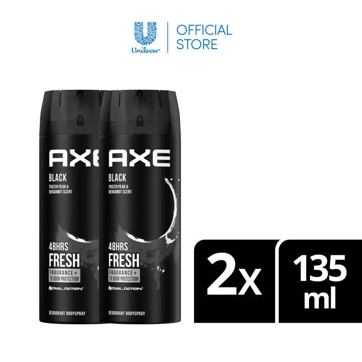 [BUNDLE OF 2] Axe Body Spray Black 135ml | Lazada PH