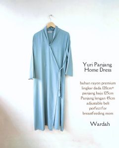 YURI PANJANG Home Dress Kimono Daster Premium Busui dan Lahiran Hospital Friendly Bahan Rayon Size Jumbo by KAINRANAH