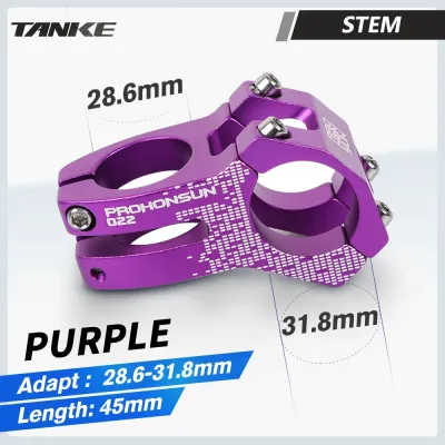 TANKE-MTB Road Bike StemCNC Aluminum Alloy Bicycle PartsHigh-strength Short Handlebar022 XC AM25.4mm28.6mm31.8mmWith cover
