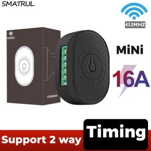 SMATRUL 16a 2 Way Diy Smart Wireless Switch Light Electrical 433mhz Rf 10 Key Remote Control Relay Receiver Home Led Lamp On Off 220v 110v
