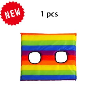 Kids Rainbow Penguin Race Game Mat Double Hole Sensory Play Pad Gross Motor Training Toy for Kindergarten Preschool Group Relay