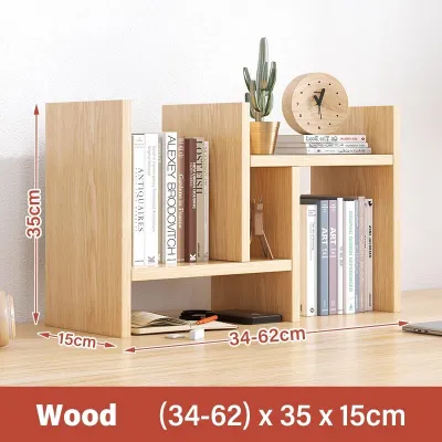 Global Desktop Tabletop Bookshelf aparador ng mga aklat Organizer Adjustable Portable Desktop Rack Wooden Desk Storage Shelf