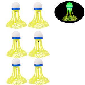 6PCS Outdoor Luminous Windproof Badminton Fluorescent Bright Nylon Shuttlecocks Super Durable LED Badminton Ball
