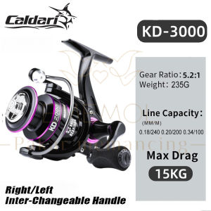 Caldari Fishing Reel KD1000-6000 Portable Spinning Reel 4.7:1 Speed Ratio 30KG Max Drag Travel Fishing Reel