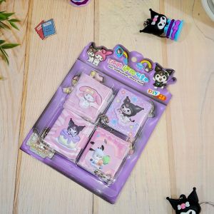 Buku Mini Sanrio 1 SET isi 4 PCS Lucu Lengkap Kualitas Premium Terbaik Ready Box Pink dan Ungu / Buku Sticker SANRIO Kuromi Melody 1 Pack isi 4 Pieces Fy-0001 Alat Tulis Sekolah Kekinian Harga Termurah