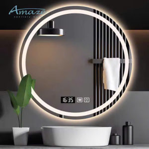 Gương điện Led tròn D60cm Cảm ứng cho nhà tắm trang điểm hành lang phôi nhập khẩu bỉ hàng chất lượng cao - Bảo hành 10 năm
