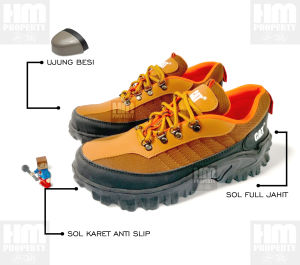 SEPATU BOOT SAFETY UJUNG BESI CAT GASIO C4T3RP11L4R SEPATU KERJA PROYEK OUTDOOR HIKING ADVENTURE