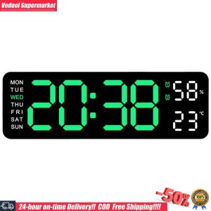 [COD] Digital Alarm Clock LED Desk Alarm Clock Large Number Display USB Charging Electronic Wall Clock Multifunctional Bedside Alarm Clock for Bedroom