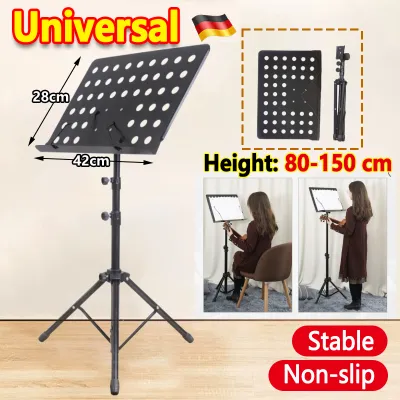 Adjustable Music Stand Stable Anti Slip Book Holder Guitar Violin Orchestra Choir Conductor Stand Al Quran Holder Score Sheet Tablet Stand