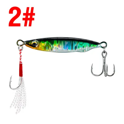 1Pc Metal Jig Sinking 7/10/15/20/25/30g 3D Eyes Casting Lure Laser Fishing Jigging Artificial Hard Bait with Bright Silk Sharp Hooks