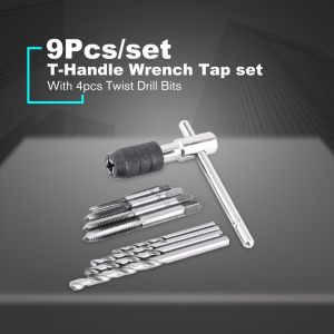 9pcs/Set Hand Tap Dan Mata Bor Tapping Drill Taps M3-M6 Alat Pembuat Ulir drat