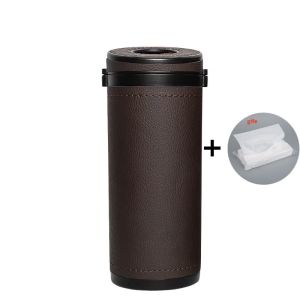 New Kia Car Cylinder Tissue Box Portable Holder Cup Leather Tissue Storage Box Tube Auto Interior Accessories for Kia EV6 GT Carnival Soul EV Picanto Rio K5 Cerato Sorento Sportage