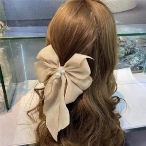 Kẹp Tóc Nơ Ngọc Trai Phong Cách Hàn Quốc Cho Nữ Thanh Lịch Kẹp Tóc Nơ Thời Trang Cô Gái Kẹp Mỏ Vịt