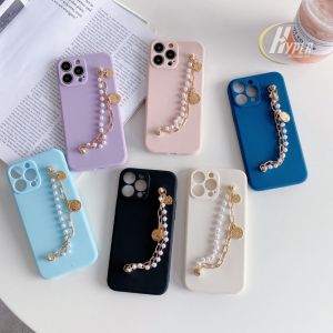 HA Softcase macaroon pelindung kamera rantai mutiara casing untuk berbagai merk smartphone