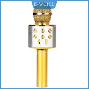 【E-WOITD】 ไมโครโฟนคาราโอเกะไร้สายไมค์สำหรับโทรศัพท์มือถือร้องเพลงบลูทูธคอนเดนเซอร์ mikrofon บลูทูธสมาร์ทโฟนเสียงดีเจขนาดเล็ก