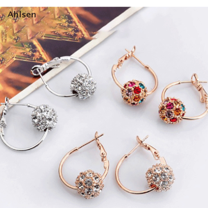 Crystal Ball Earrings Colorful Diamond Lucky Beads Lymphatic Detox Earrings  Earrings