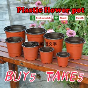 BUY 5 TAKE 5 Plastic Flower Pot Seedlings Plant Nursery Pots Suitable Paso For Succulent Transplanting Multiple Size Soft Small Flower Pots