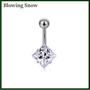 Blowing Tinh thể Zircon cơ thể đồ trang sức bụng nút nhẫn thép không gỉ sao tròn vuông rõ ràng Zircon cổ điển rốn bụng nút Nhẫn Khuyên đồ trang sức