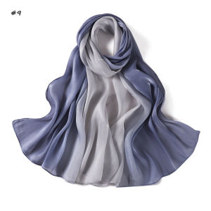 Jifang Shimmer Gradient Ombree màu trơn giống như lụa mịn đảo satin Xếp Nếp Khăn choàng Pashmina Khăn trùm đầu khăn trùm đầu hijab hồi giáo yz59