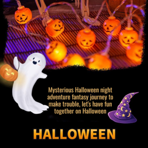 Halloween Decorative Pumpkin String Lights for Indoor and Outdoor Celebrations Energy-saving Environmental Friendly Adjustable Brightness Perfect for Festive Atmosphere and Home Decor