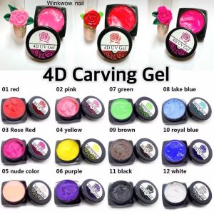 เจลปั้นนูน เจลปั้นดอก เจลปั้น 4D Carved UV Gel Polish Soak Off Nail Gel Varnish Sculpture Plasticine DIY Nail Art Modelling Painting Gel
