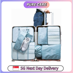 【Pure Care】 7 Pieces Packing Cubes Set Travel Luggage Packing Organizer Travel Pouch Compression Suitcase Bags