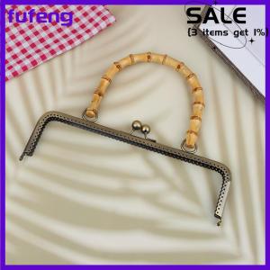 fufeng 1Pc Vintage Metal Purse Bag Frame Kiss Clasp Lock With Bamboo Handle Jewelry Clasps Sewing Fasteners Purse Making Supplies