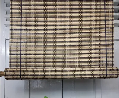 Tirai ayaman/Tirai Kerai Gulung Lidi Tenun Motif Zebra Ukuran L:70 P:180 cm Kerajinan Anyaman Jogja cod