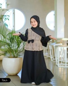 Gamis Anak Amiza 5-8 Tahun Perempuan Free Hijab Syakila Outfit Pesta Mewah Murah Simple Mix Brukat Viral 2023