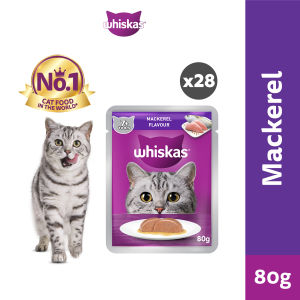 Whiskas Pouch Wet Cat Food For Senior Cat Tuna / Mackerel 80g (28 Packs)