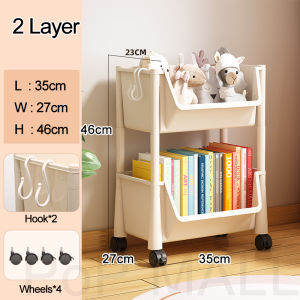 Multi-Tier Rolling Storage Cart with Wheels Mobile Organizer for Bathroom Bedroom
