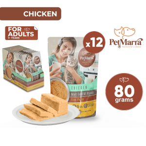 PetMarra Fine Pates Adult Cat Wet Food Pouch Chicken Flavor 80g BUNDLE OF 12 cats pet foods all breeds