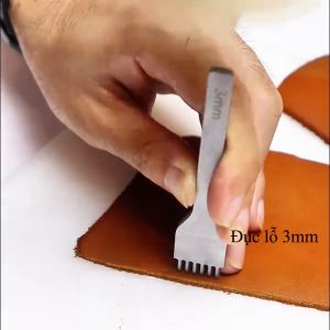 Bộ dụng cụ đục lỗ đồ da hình kim cương chất liệu thép trắng dụng cụ làm đồ da chuyên nghiệp