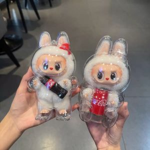 [SG Ready Stock]Coca Cola Labubu Protective Transparent Acrylic Case shell Keychain Bags Fashion Detachable Hanging item
