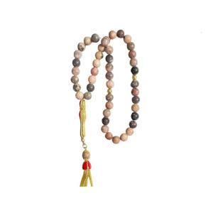 45Pcs 8mm Stone Bead Elastic Bracelet Adjustable Gold Tassels Accent Sturdy Natural Gemstones