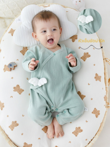 Newborn baby butterfly เสื้อผ้าฤดูใบไม้ผลิและฤดูใบไม้ร่วงผ้าฝ้ายบริสุทธิ์ 0-6 ทารกแรกเกิด onesie Newborn Romper เสื้อผ้าปีนเขา