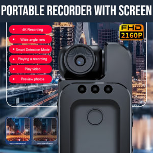 Portable Recorder With Screen Pocket Camera HD Action Camera Portable Body Cam Sport Video Camera 180°Rotatable Lens