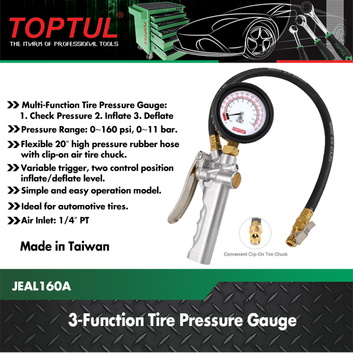 Toptul Ruler Toptul -Toptul - 3 Function Tire Pressure Gauge | Lazada PH