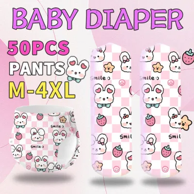 diaper for baby 50pcs korean imported 10pcs disposable unisex dry soft pull-up pants M/L/XL size