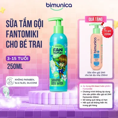 Sữa Tắm Gội Cho Bé Trai 3 Tuổi Bimunica Fantomiki Không Cay Mắt Mềm Da 250ml
