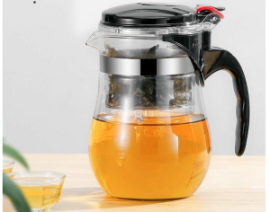 กาน้ำชา กาชงชา แบบกด กากรองชาแก้ว แบบปุ่มกด ที่ชงชา แก้วชงชา แก้วชาพร้อมที่กรอง กาน้ำทรงกลมแบบใส ทำความสะอาดง่าย 750 มล. Brewing Tea Pot 750 ml.
